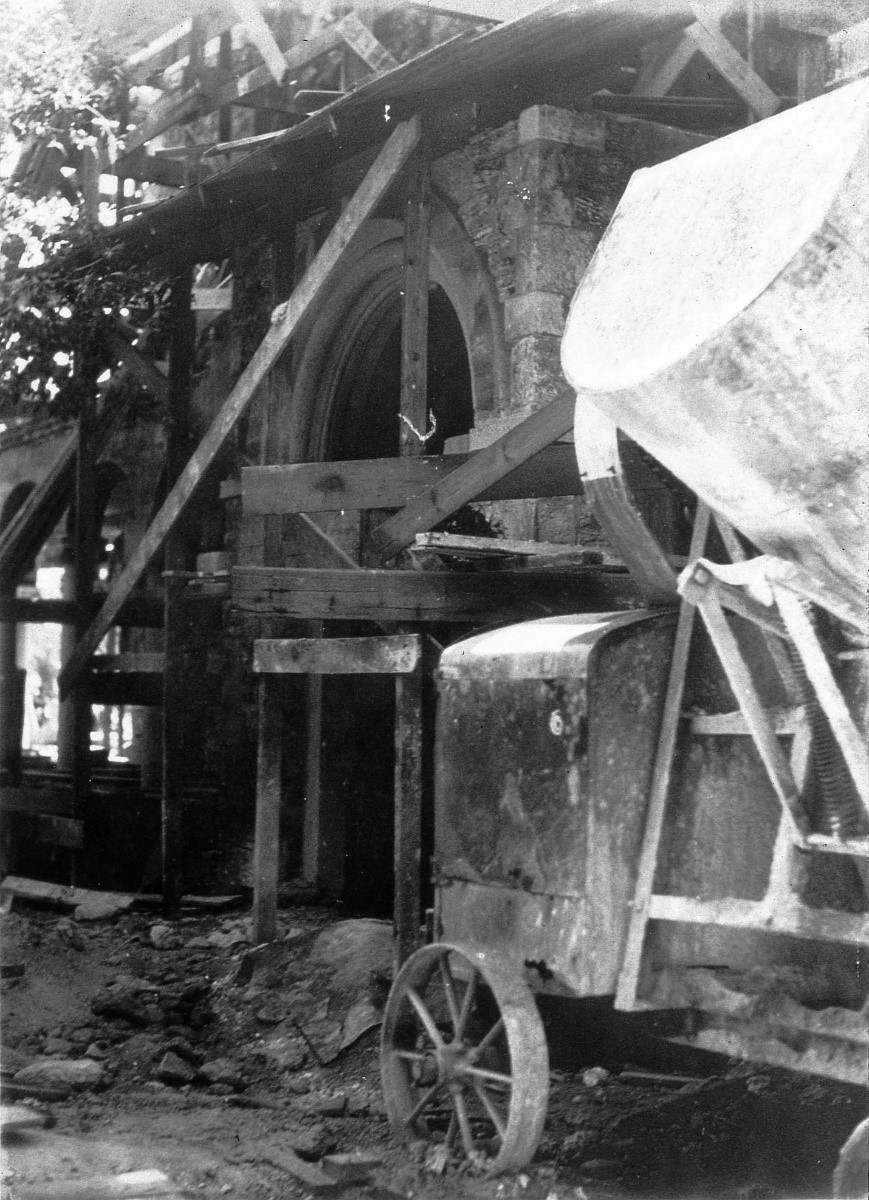 Charles Deering's Stone House in the middle of construction during the early 1900's