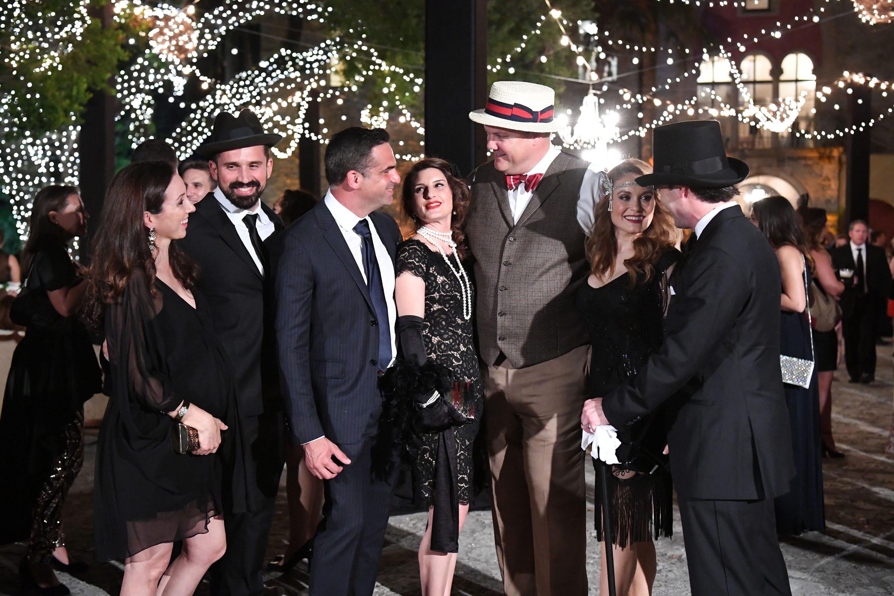 Group dressed in classic 1920's clothing for Deering Estate's Spirits' Speakeasy event
