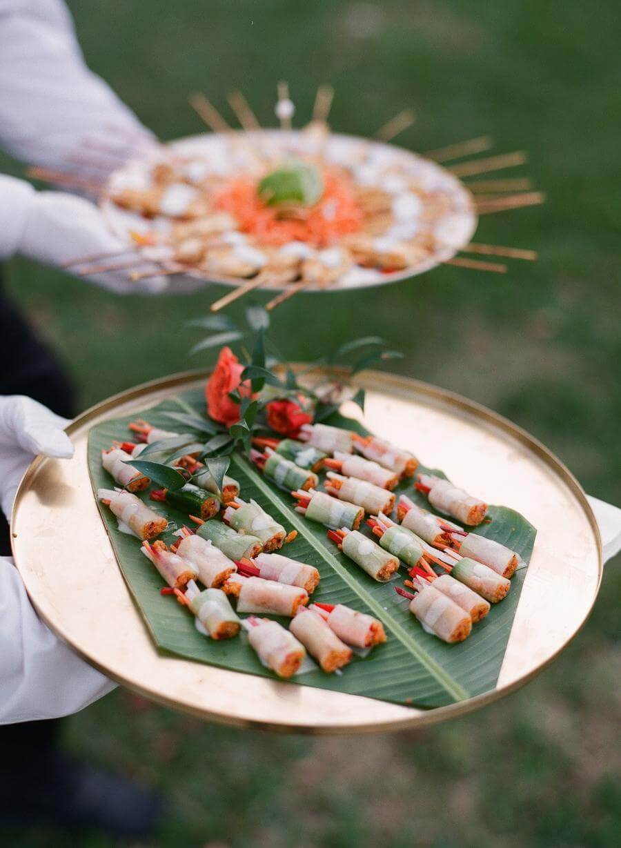 Detail of hors d'oeuvres served during the cocktail-hour at Deering Estate's Richmond Cottage lawn
