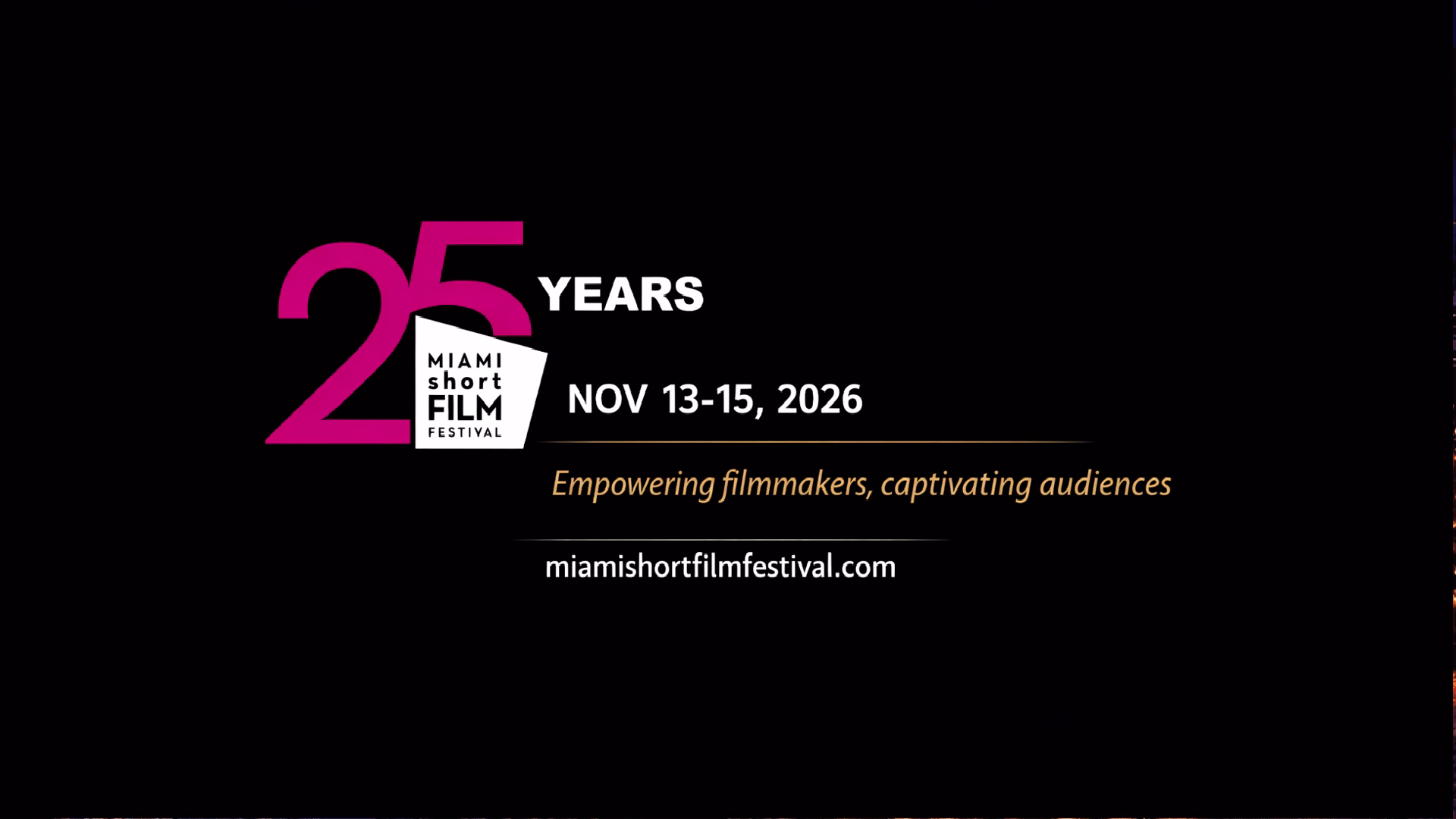 Graphic for the 25th edition of the Miami Short Film Festival.
