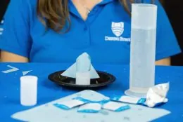 A Deering Estate naturalist shows how to perform a physics experiement.